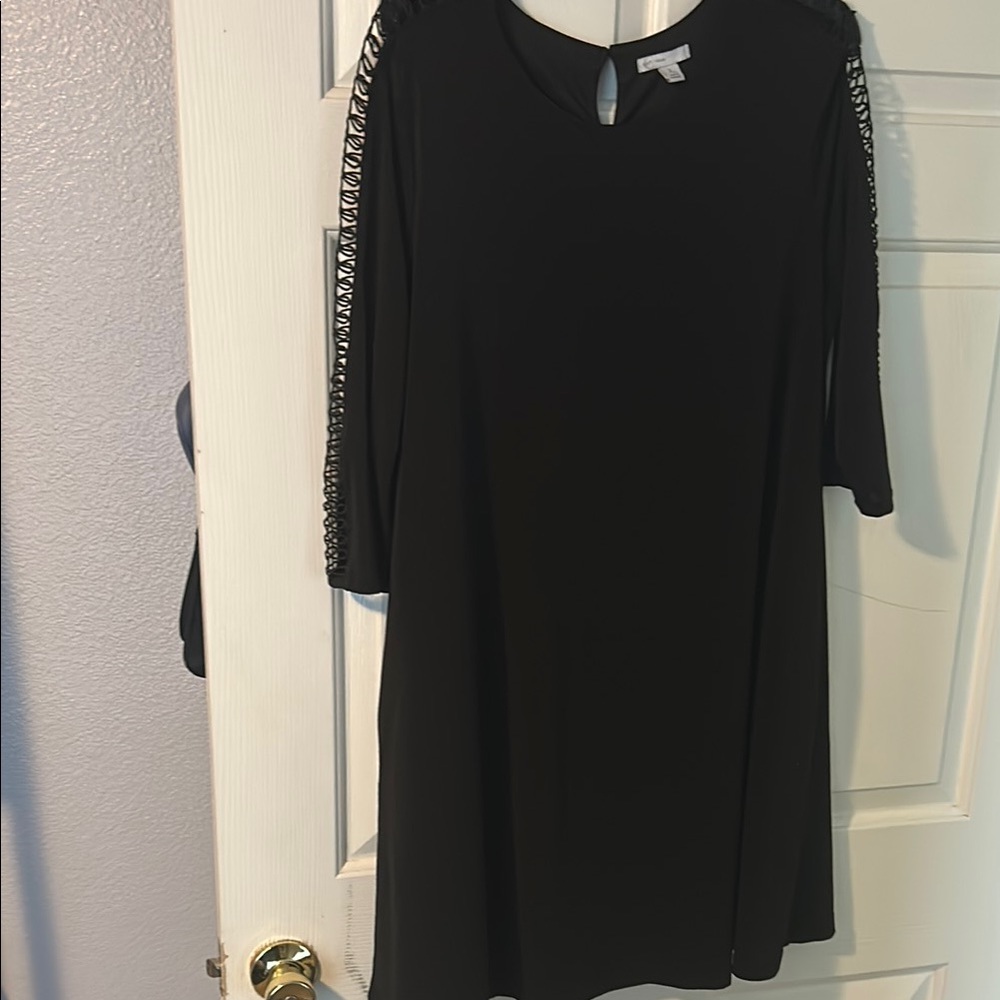 Black Dress with Lace Sleeves